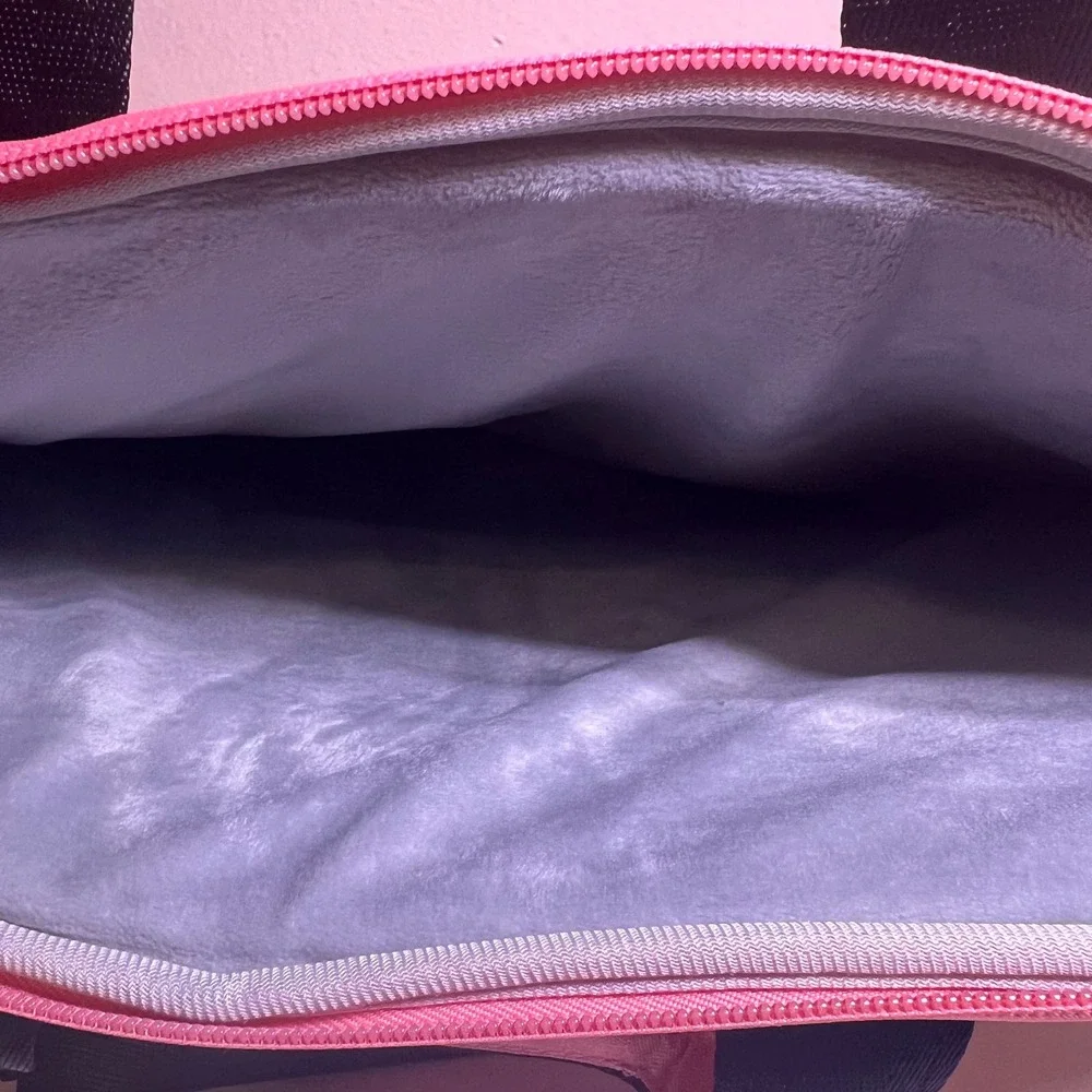 16in‎ Laptop Messenger Bag Pink Padded Fleece Lined Shoulder Strap
